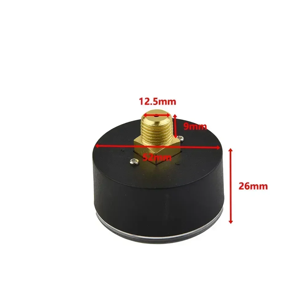 Imagem -06 - Barra Medidor de Pressão de ar 50 mm 13 mm Rosca 0180 Psi 0-12 Barra Manômetro Escala Dupla para Compressor de ar 1pc