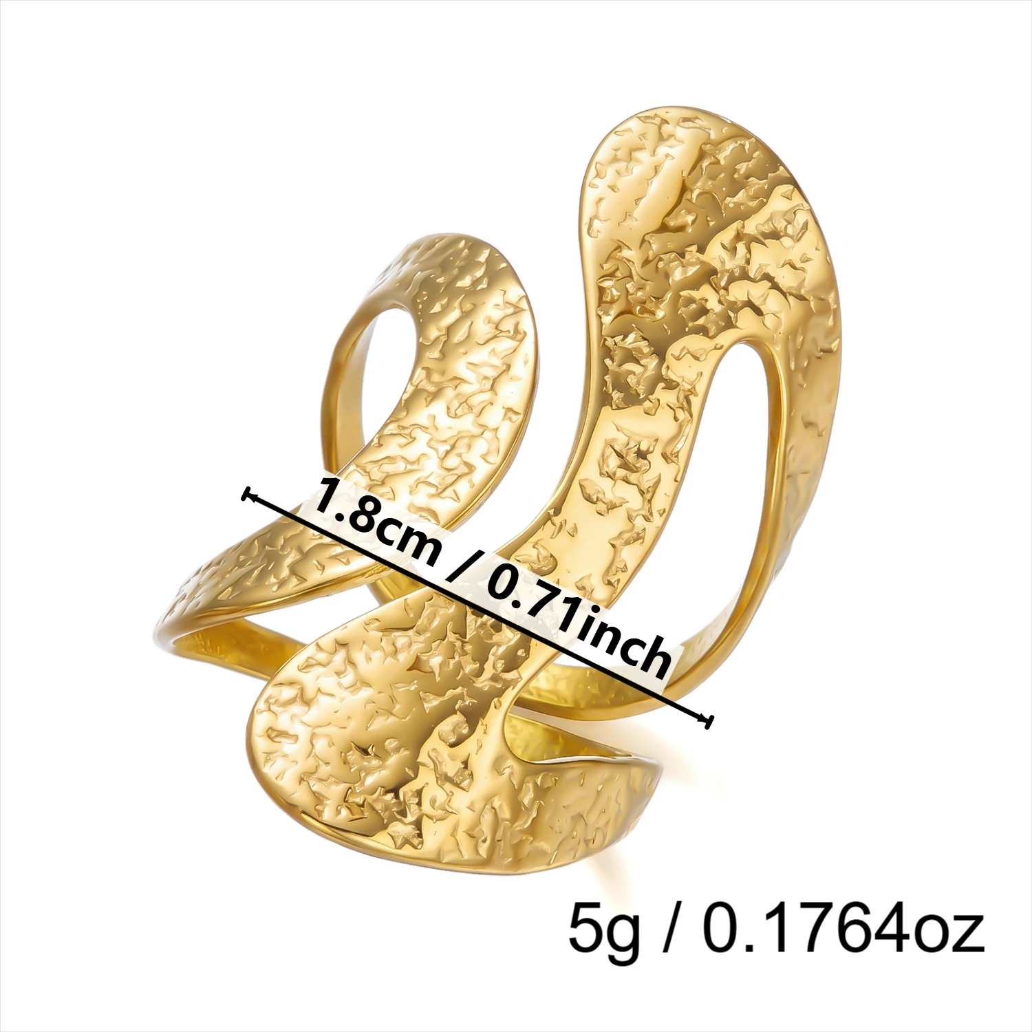 Edelstahlring mit übertriebener geometrischer Form für Damen, Metallstruktur, Sonnenblumen-Fingerring, wasserdicht, antioxidativ, Schmuckgeschenk – Detail 9