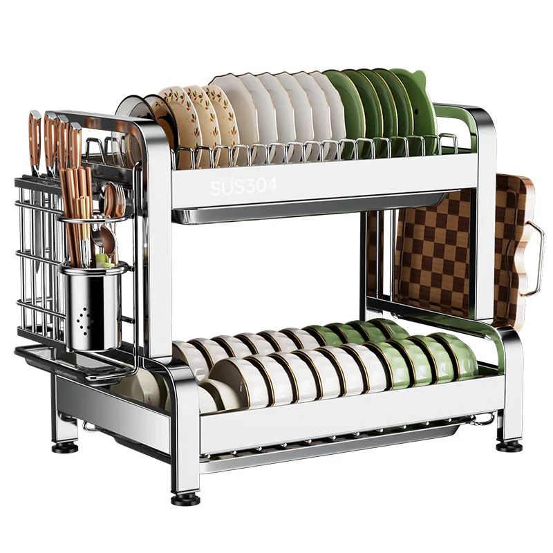 

Dish Storage Rack Drain Bowl Rack Kitchen Shelf Storage Stainless Steel Dish Plates Drain Basket