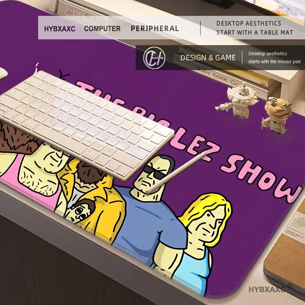 Comedy T-he B-ig L-ez Show Character Gaming MousePad, Gradient Purple Extended Lock Edge Desk Keyboard Mat
