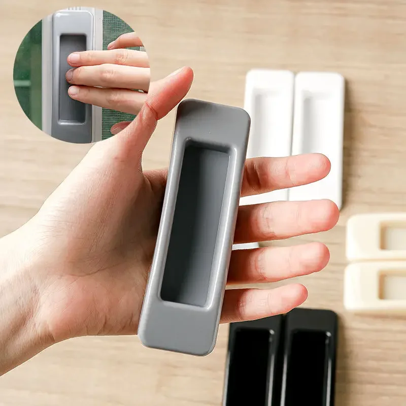 1Pair Paste Open Sliding Door Handles Furniture Knobs Interior Self-adhesive Plastic Cabinet Multi-purpose Wardrobe Pulls Safe