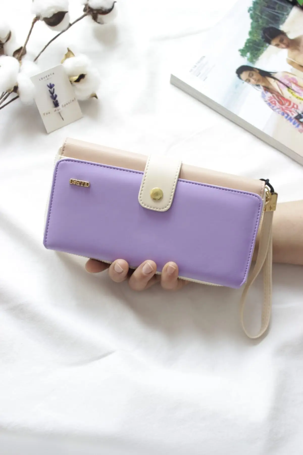 Xl Large Size Lilac Color Women 'S Wallet women's leather wallet hand bag wallets Women 'S Long Wallet