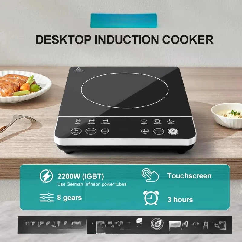Powerful 2000W 110V portable mini induction cooker cooker with two plates with built-in hot pot