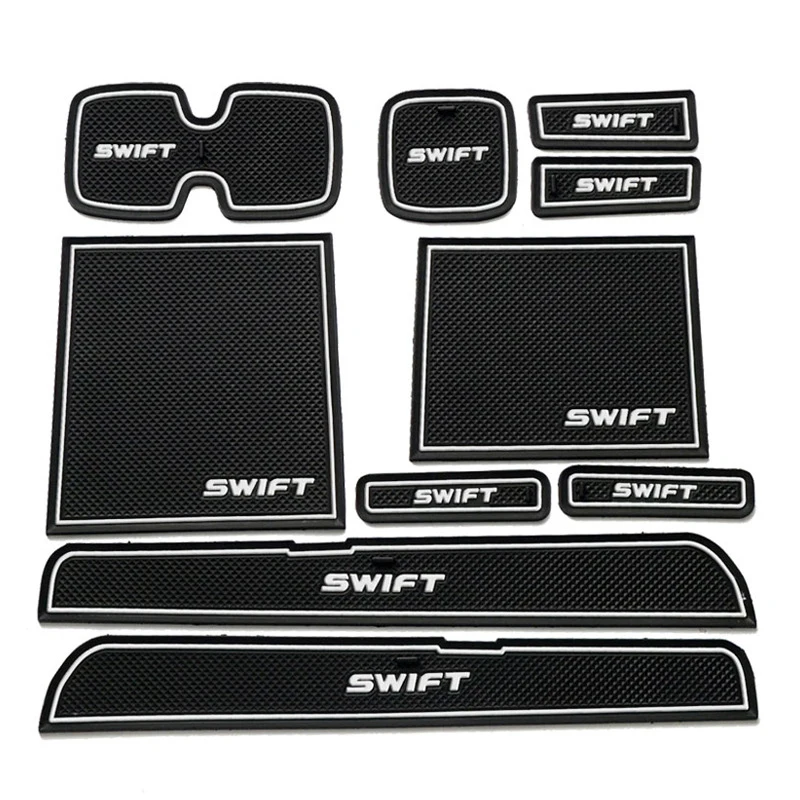 Auto Interior Acceessory For Suzuki SWIFT 2005- 2014 Anti-Slip Gate Slot Mat Rubber Door Groove Non-Slip Pad Cup Coaster Cushion