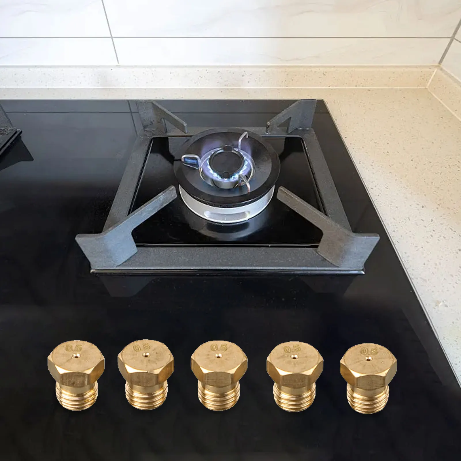 5pcs For LPG Gas Jet Set Burner Gas Hob For LPG Conversion Kit Nozzles Propane Injector Commercial Gas Stoves Home Improvement