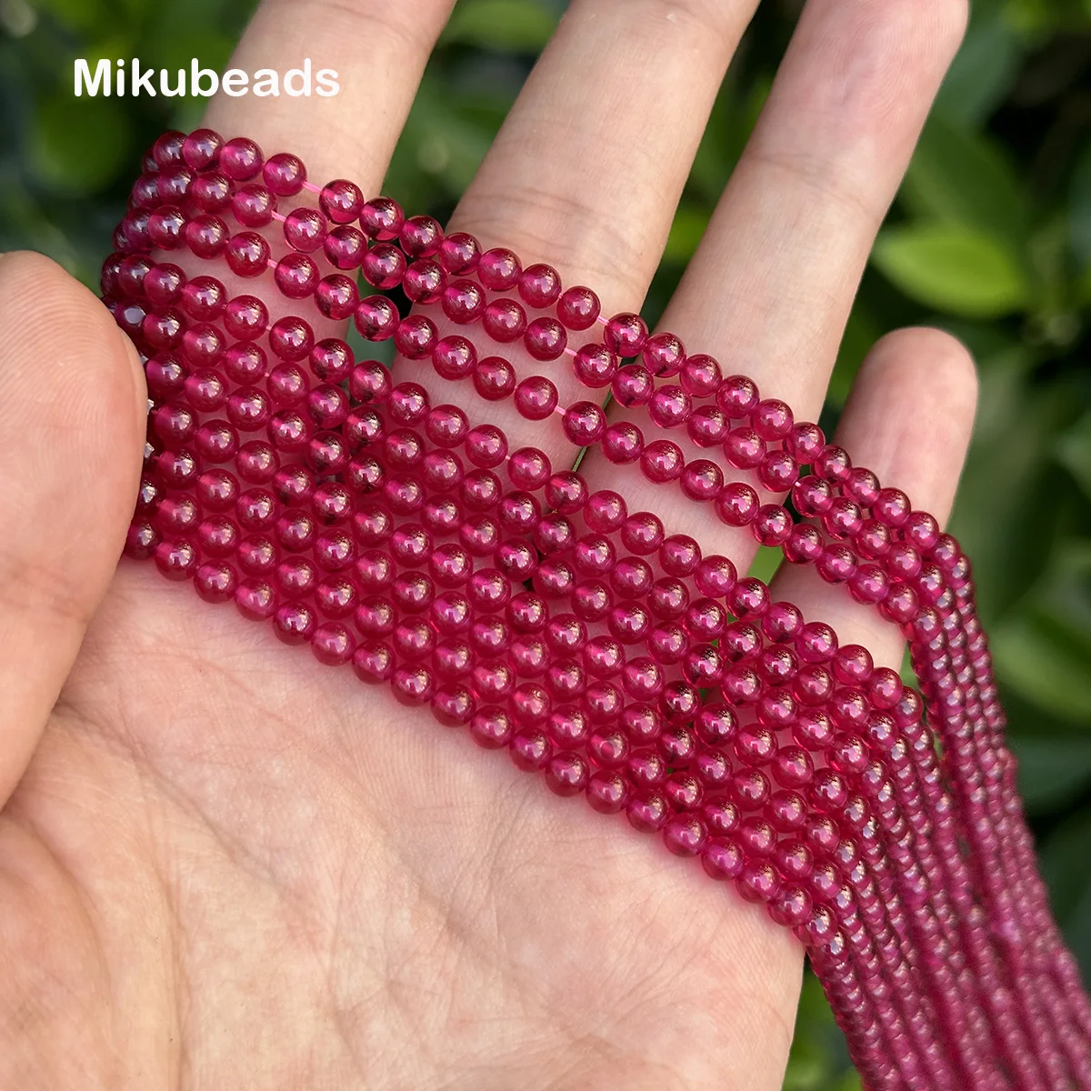 Wholesale 4mm 3A Cultivate Ruby Smooth Round Loose Beads For Making Jewelry DIY Necklace Bracelet Srtand