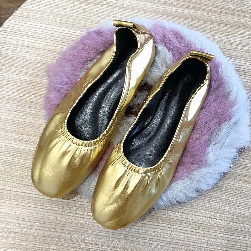 KNCOKAR Grandma Shoe Female Flat Bottom Spring New Style Shallow Mouth Restoring Ancient Ways Ballet Shoe Female Single Shoe