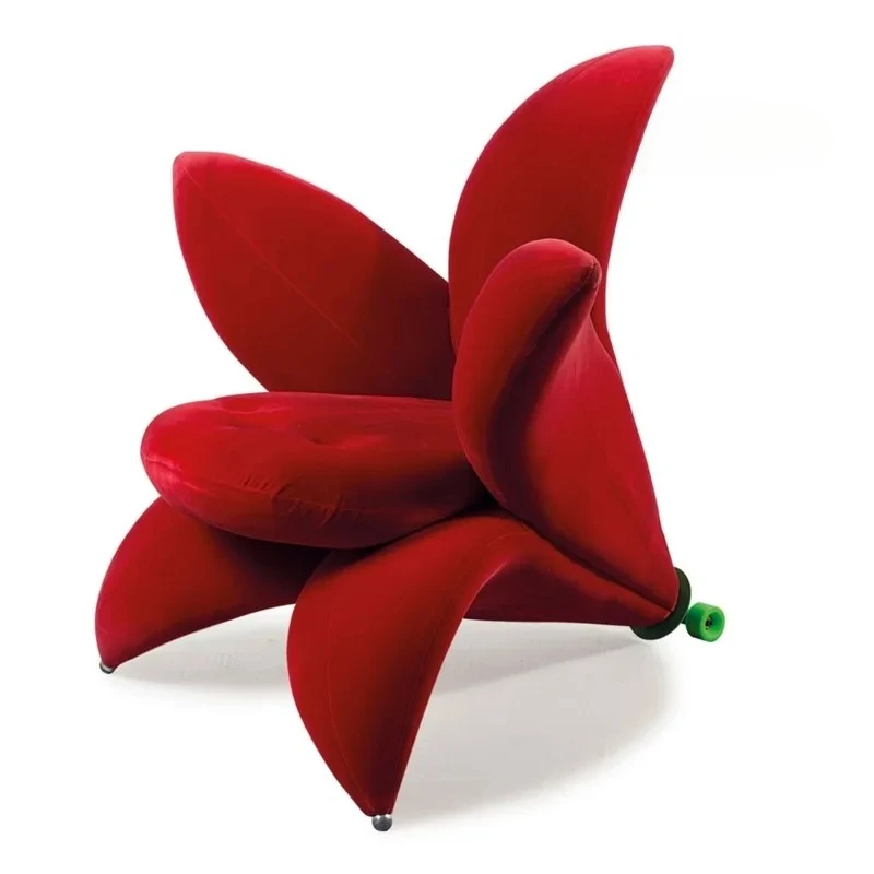

Nordic creative lily flower fabric casual petal chair special-shaped hotel horn chair