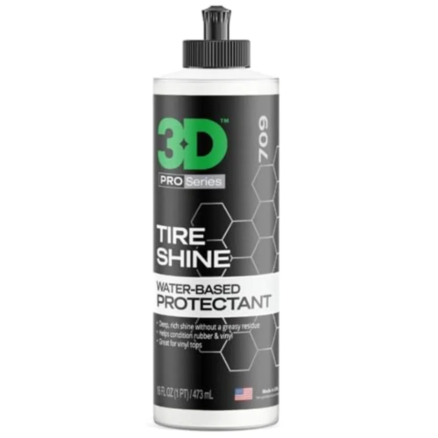 

Tire Shine Gel Water-Based High Gloss Tire Dressing Non-Greasy Long Lasting Finish for Rubber Trim Vinyl Easy Gel Application C