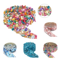 1 Yard 2CM Crystal Rhinestone Trim Self Adhesive Colorful Stone Diamond Sewing Drill Tape DIY Bridal Dress Phone Decor