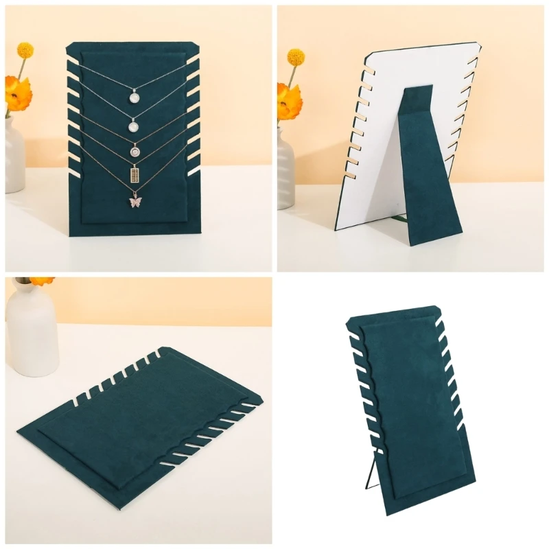 Modny aksamitny naszyjnik stojak na wisiorki wiele wycięć stojak do przechowywania biżuterii uchwyt na ladę prezentacja