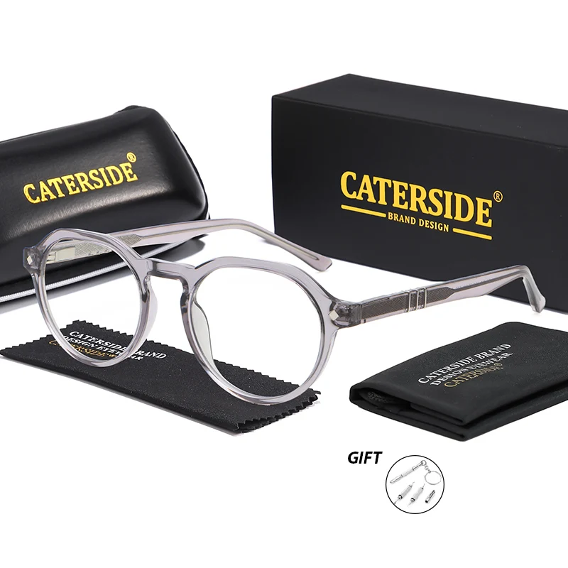 CATERSIDE Neue Mode Rezept Brillen Runde einfache Design Brillengestelle Anti Bluelight Computer Brilleoptical