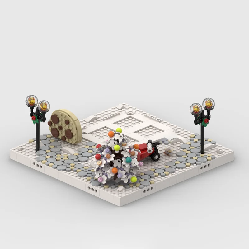 Klocki konstrukcyjne Moc - Świąteczny Domek Piernikowy - Model Zimowej Wioski, Technologiczne Klocki, Zestaw Świąteczny, Zabawka DIY, Prezent Konstrukcyjny