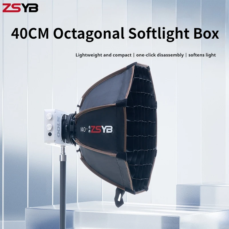 

ZSYB 40CM Octagonal Soft Light Box ZHIYUN Honeycomb Grid Outdoor Flash SoftBox Used for S100 W80B Intelligent Cloud Fill Light