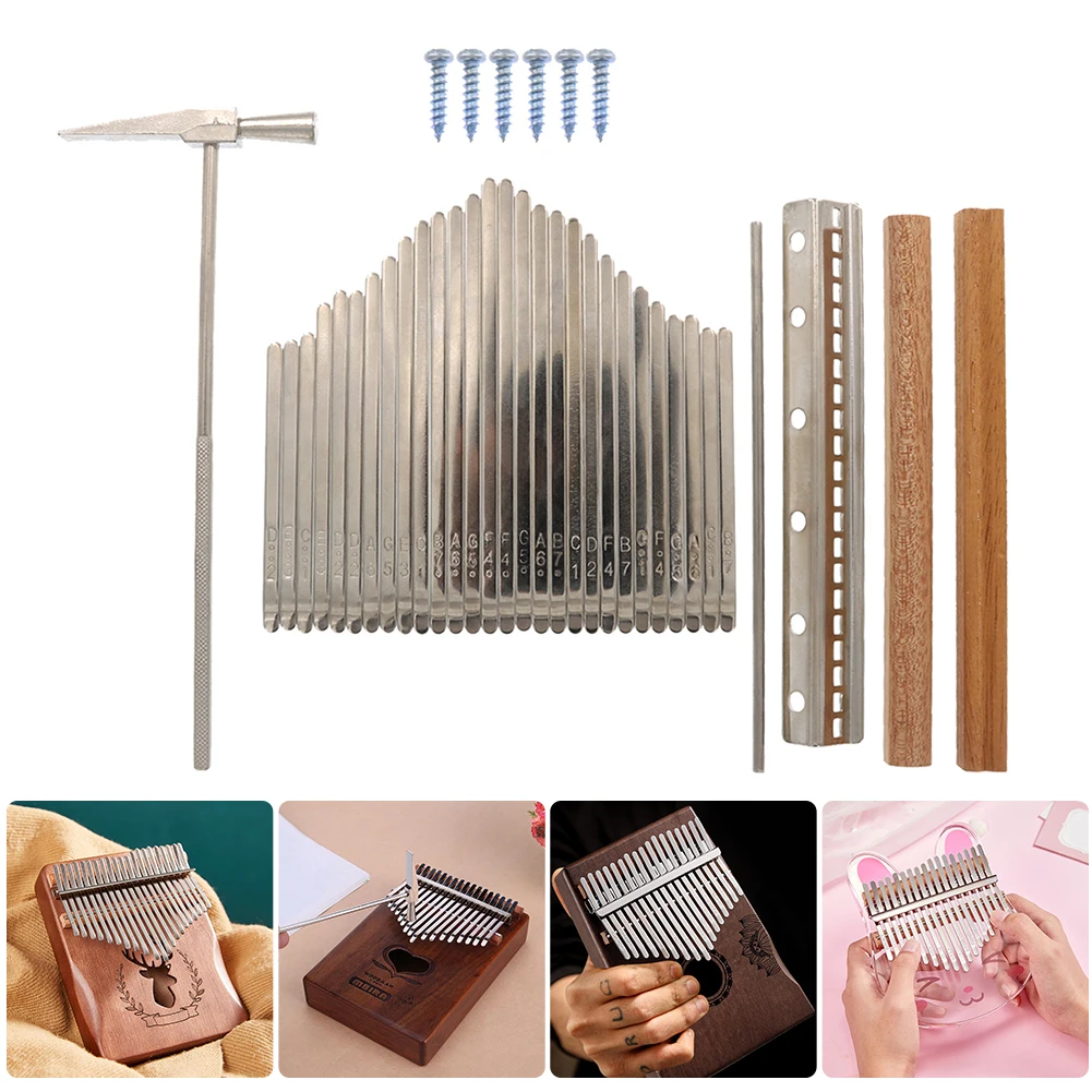 21-Key DIY Thumb Piano Kalimba Metal Shrapnel with Tuning Hammer Instrument  Accessories Set Musical Finger Piano Parts