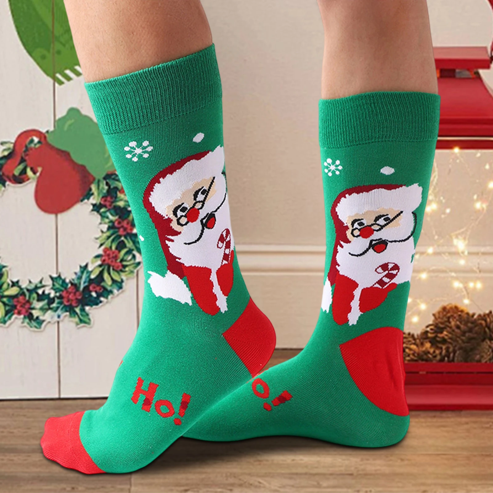 Women Men Christmas Socks Lightweight Soft Crew Socks Walking Socks For Daily Twear Clothing Accessories
