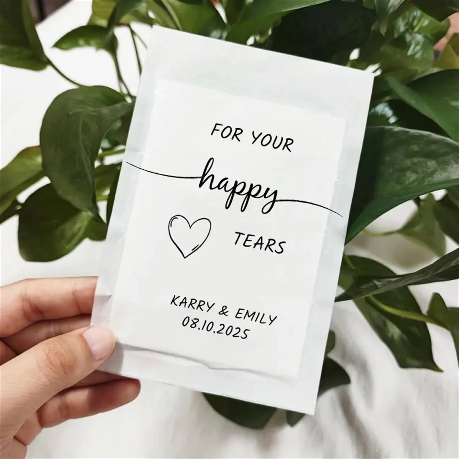 25Pcs Personalized Tears of Joy Tissue Packs Custom Wedding Guest Favor Tissue Holders Confetti Packs Wedding Ceremony Party Giv view 2