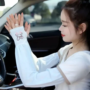 ปลอกแขน sarung lengan กันแดดแบบหลวมสำหรับผู้หญิงแขนน้ำแข็งระบายอากาศได้ดีบางสำหรับฤดูร้อนกลางแจ้งเคสโทรศัพท์กันกระแทกแดดสำหรับขี่จักรยาน