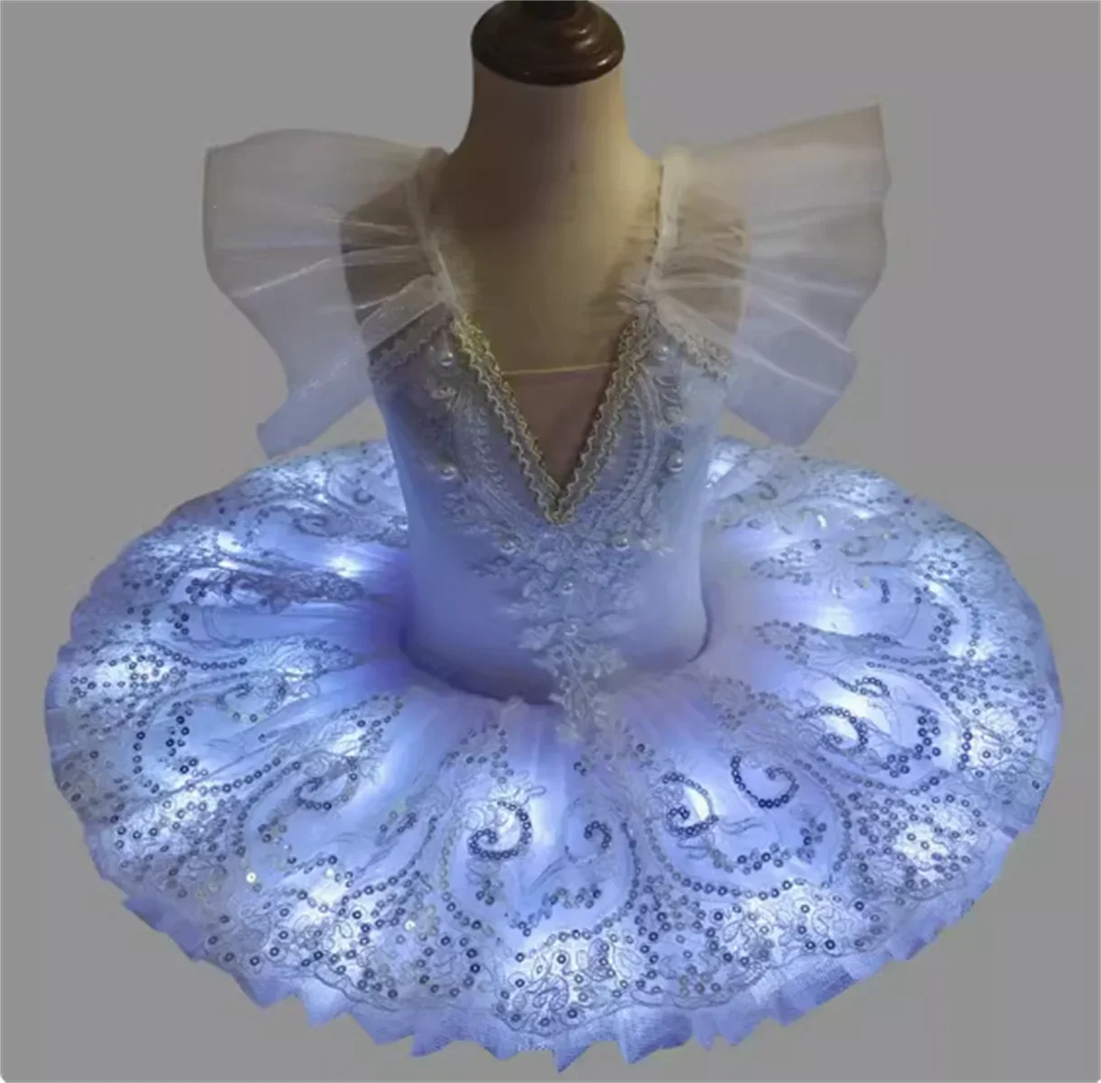 Dziecięca spódniczka baletowa Sukienka do występów Dziewczęca spódniczka na ramiączkach z puszystej włóczki Profesjonalna spódniczka do baletu Łabędzie Jezioro Sukienka do występów