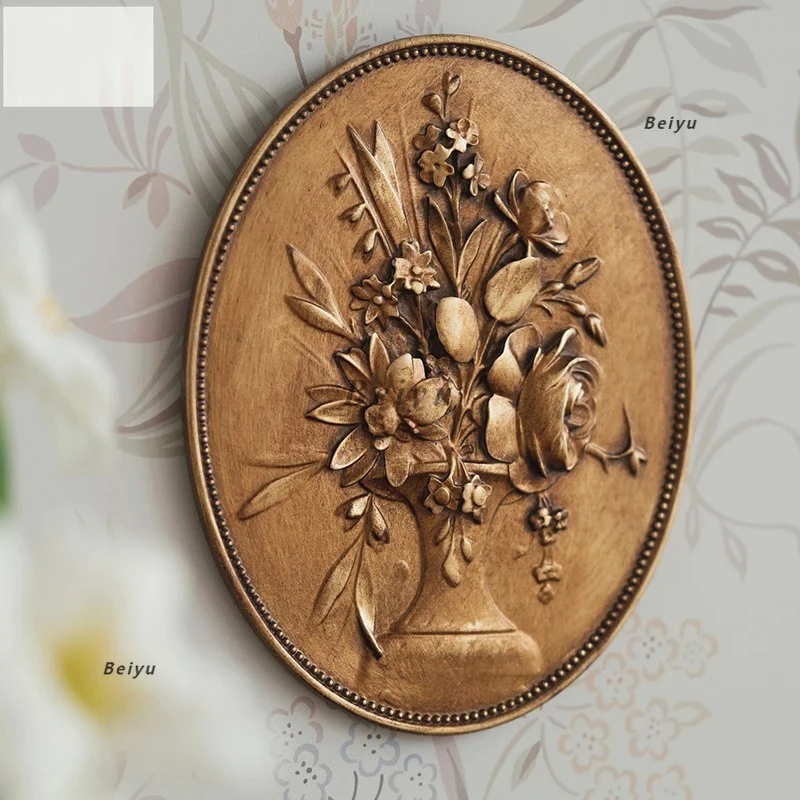 

European retro carved wall decoration resin wall decoration pendant court baroque antique wall decoration relief mural