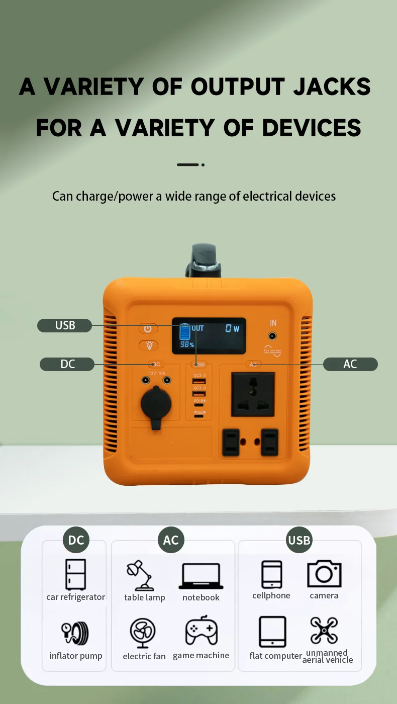 WX Portable Energy Storage Power Supply Solar Station 1000w Outdoor Energy Storage Emergency Power Supply