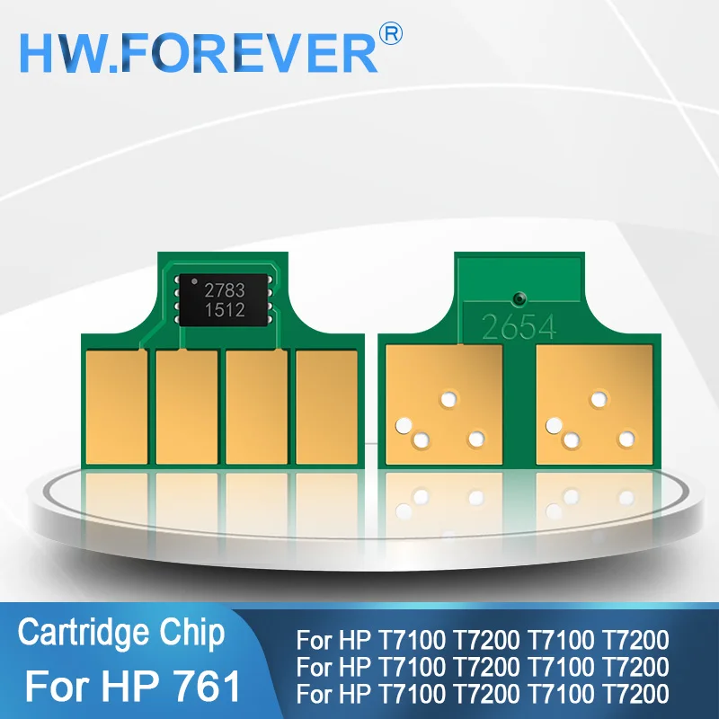 

Новое обновление для HP 761, чип картриджа с чернилами для принтера HP Designjet T7100 T7200, стабильный одноразовый чип картриджа