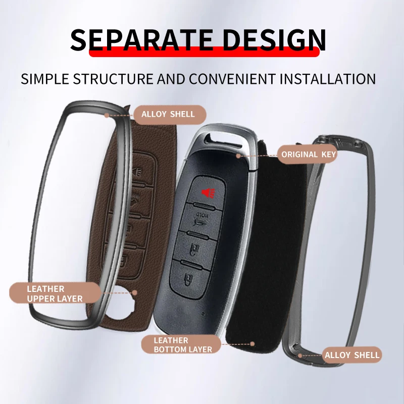 Zinc Alloy Car Remote Key Case Cover Protector Shell for Nissan X-trail t33 Kicks Qashqai J12 Juke Teana Altima Ariya 2023 2024