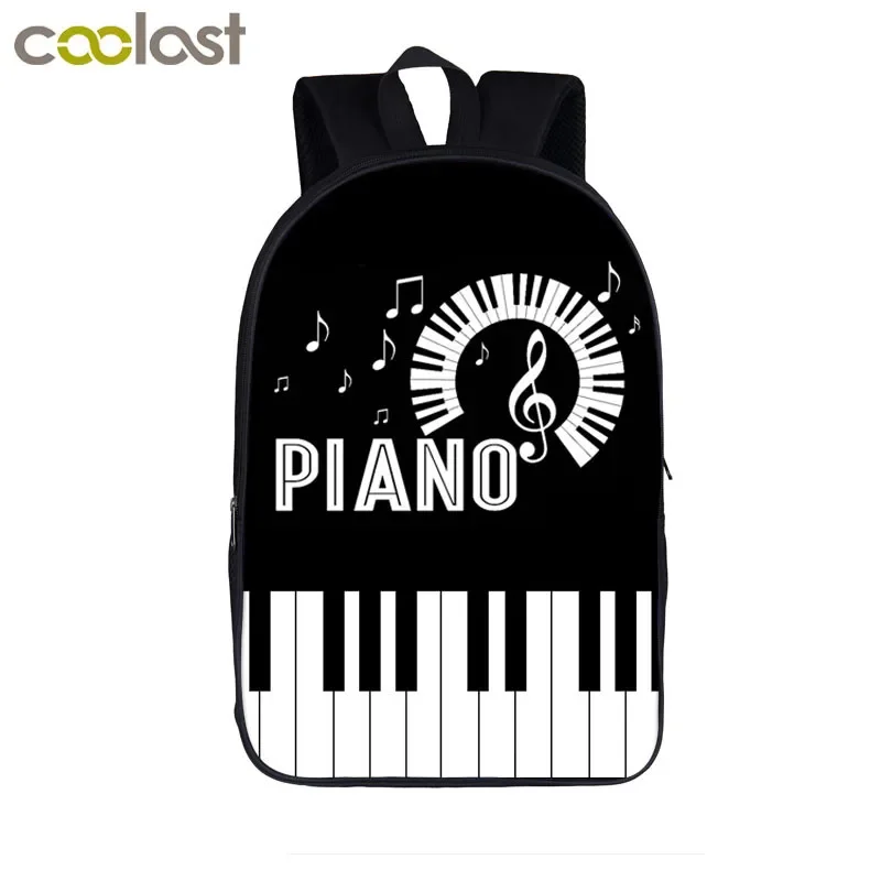 Piano / Guitar / Music Note Backpack Women Men Travel Bag Children School Bags for Teenager Boy Girl School Backpack Kid Bookbag