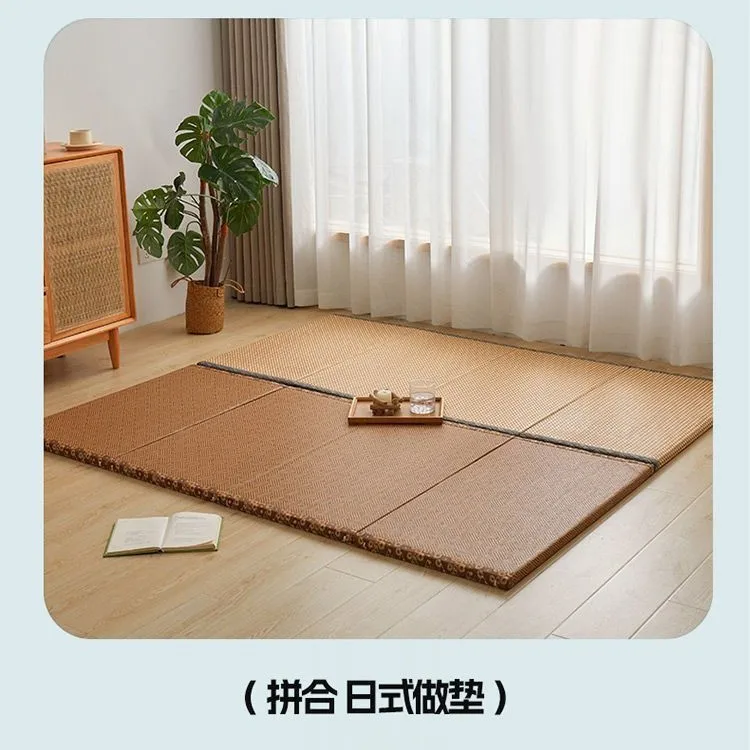 Ice rattan mat, ridge protection, coconut palm jute folding tatami floor mat, summer air conditioner, nap, mattress cool