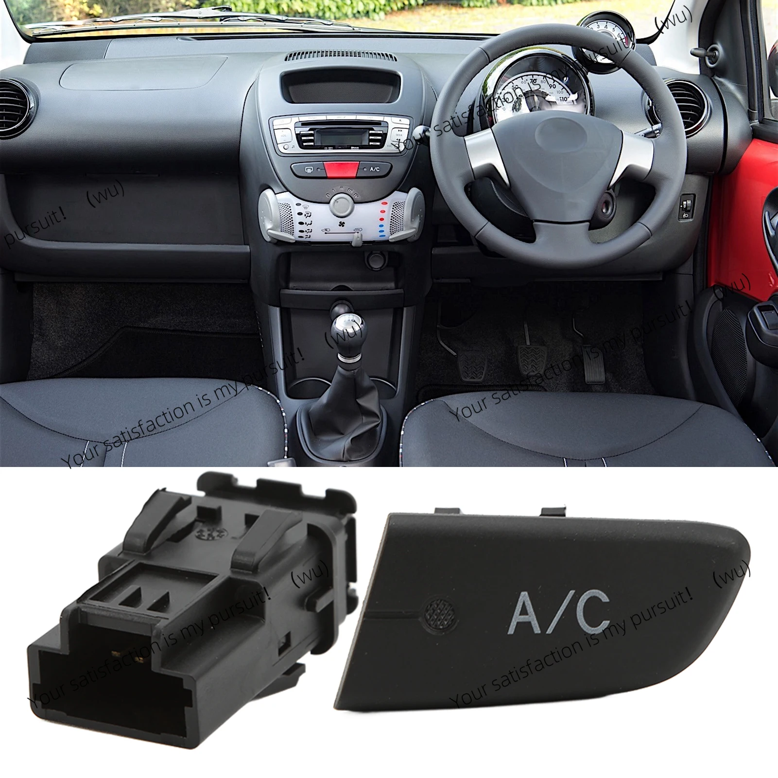 Air Conditioning AC Switch Push Button with Cap 6554 KX Replacement For  107  C1  Aygo Auto Accessories