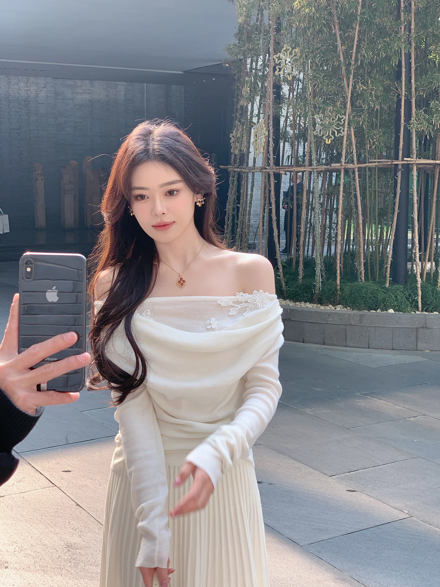 

Женский трикотажный свитер ByYou Spring из шерсти с кружевной отделкой, с открытыми плечами, базовый слой для ношения под одеждой, топ с открытыми плечами