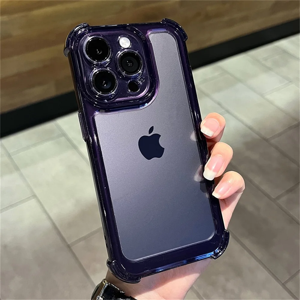 Funda de acrílico transparente con esquinas reforzadas a prueba de golpes para iPhone, cubierta trasera dura, Protector para iPhone 16, 14, 12, 13, 11, 15 Pro Max, 7, 8 Plus, XR, XS