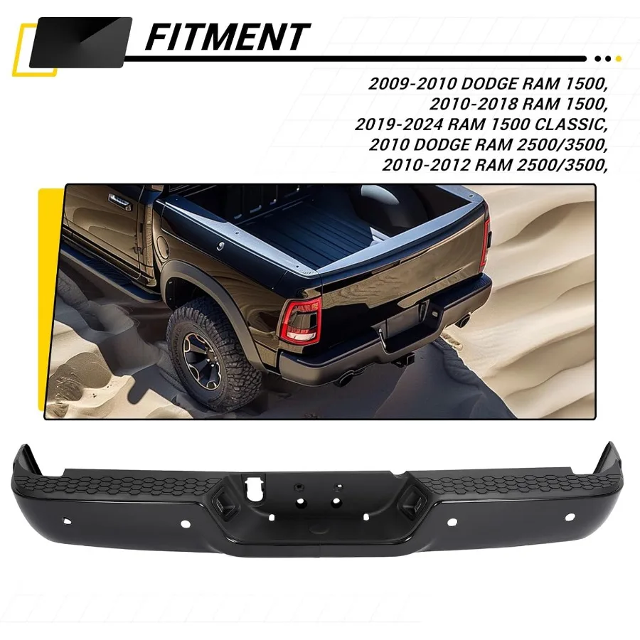 مجموعة المصد الخلفي متوافقة مع 20092018 دودج رام 1500 و20192024 رام 1500 كلاسيك و 20102012 رام 2500 3500 استبدال #2