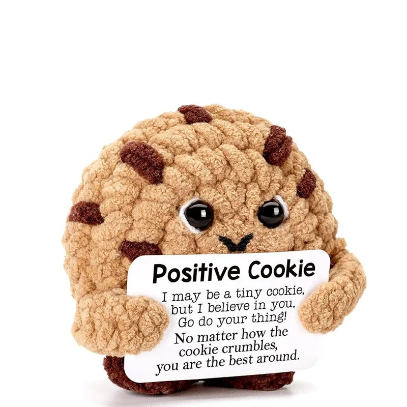 

Handmade Crochet Cookie Positive Emotional Cookie Crochet Dolls Inspirational Support for All Cute Knitted Doll Birthday Present