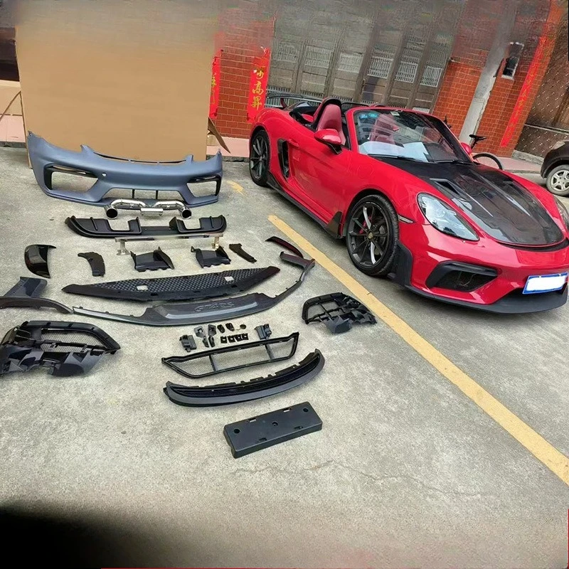 

Подходит для Porsche 18-23 718BOXSTER/CATNAN, модифицированная гусеничная версия GT4RS, большая объемная передняя планка, хвостовая заслонка