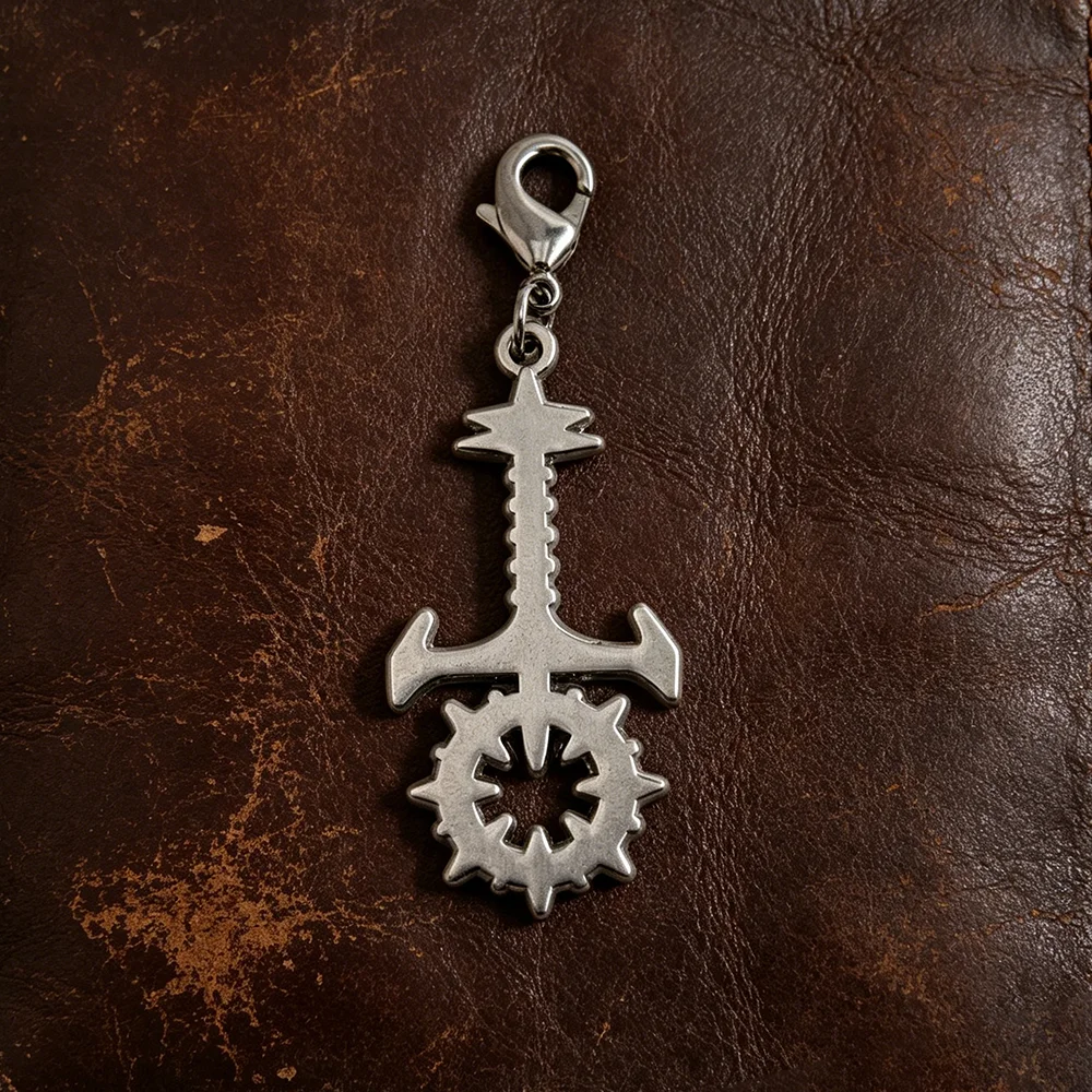 Retro Gothic Vampire Cross Keychain Dark Occult Sabbat Ankh Pendant Punk Style Metal Charm For Backpack Jacket Zipper Decoration