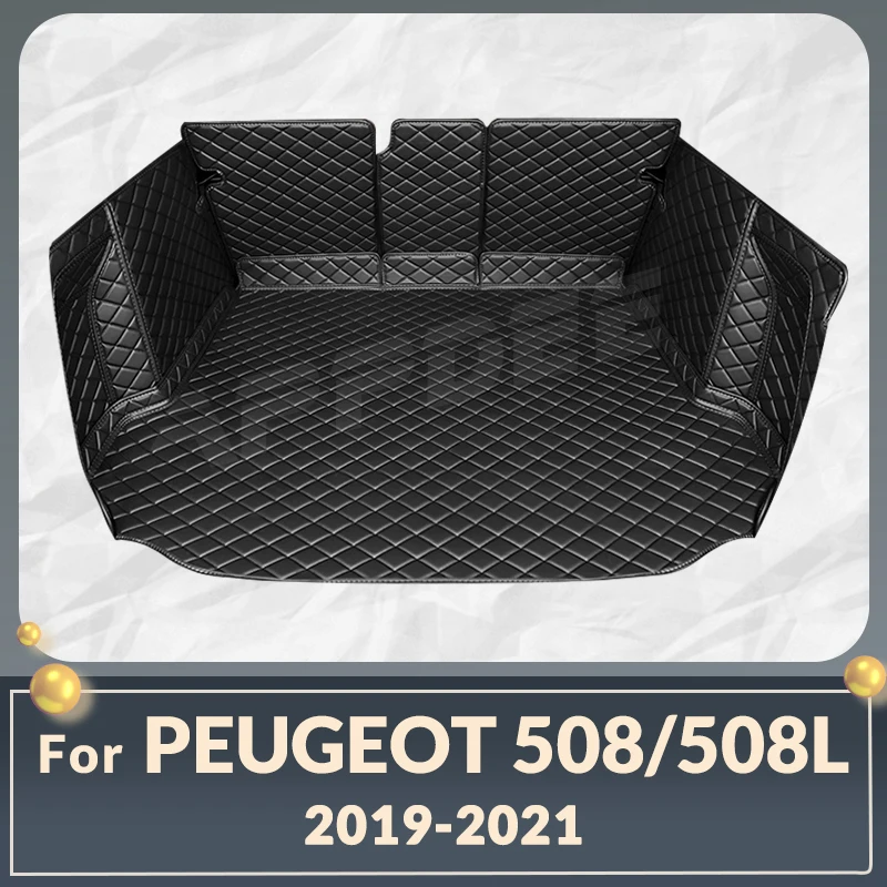 

Auto Full Coverage Trunk Mat For PEUGEOT 508/508L 2019 2020 2021 Car Boot Cover Pad Cargo Liner Interior Protector Accessories