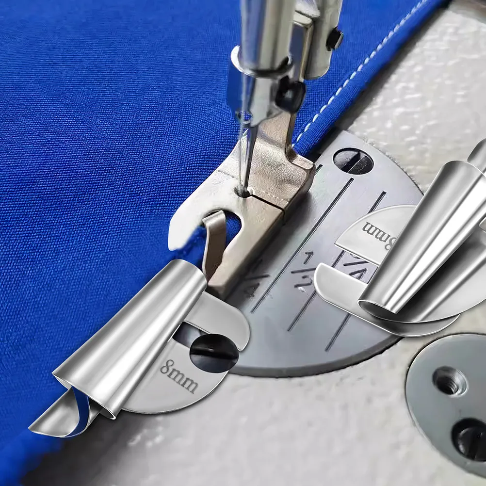 3Pcs Professional Hemmer Foot for Sewing Machine Stainless Steel Rolled Hemmer Presser Foot Ideal for Quilting Patchwork Hemming