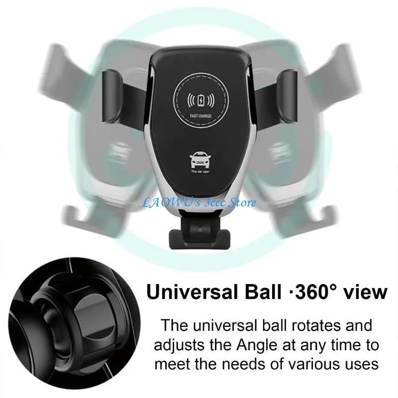 Y8AD Wireless Fast Car Mount Air Vent ventilação do celular Chargings Stand 10W