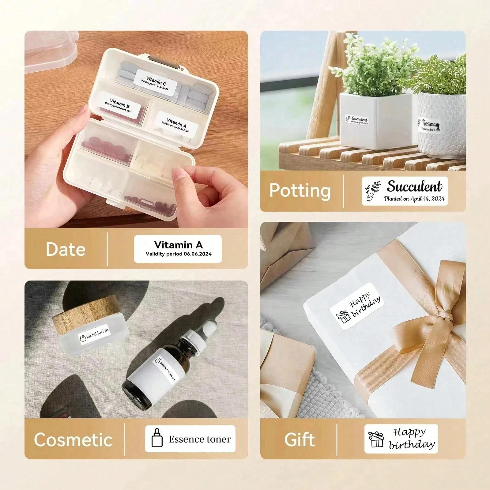 Niimbot Label 3Rolls Label For B1 B21 B3S B31 K3 Mini Portable Thermal Printer Label White Sticker For Adhesive Label Printer