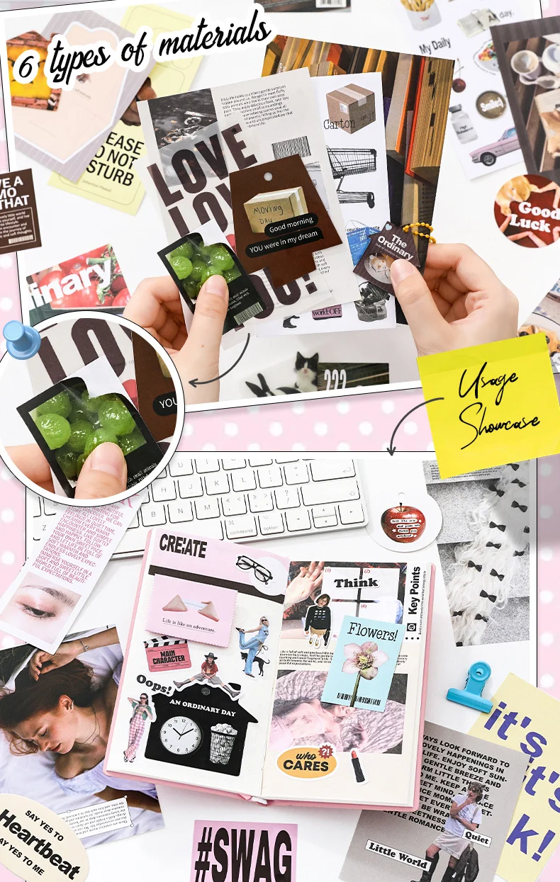 TIANZI 70 pcs Garden Post Office Collection Light Paper Material Pack DIY Handbook Collage Journal Notebook Scrapbook Envelope