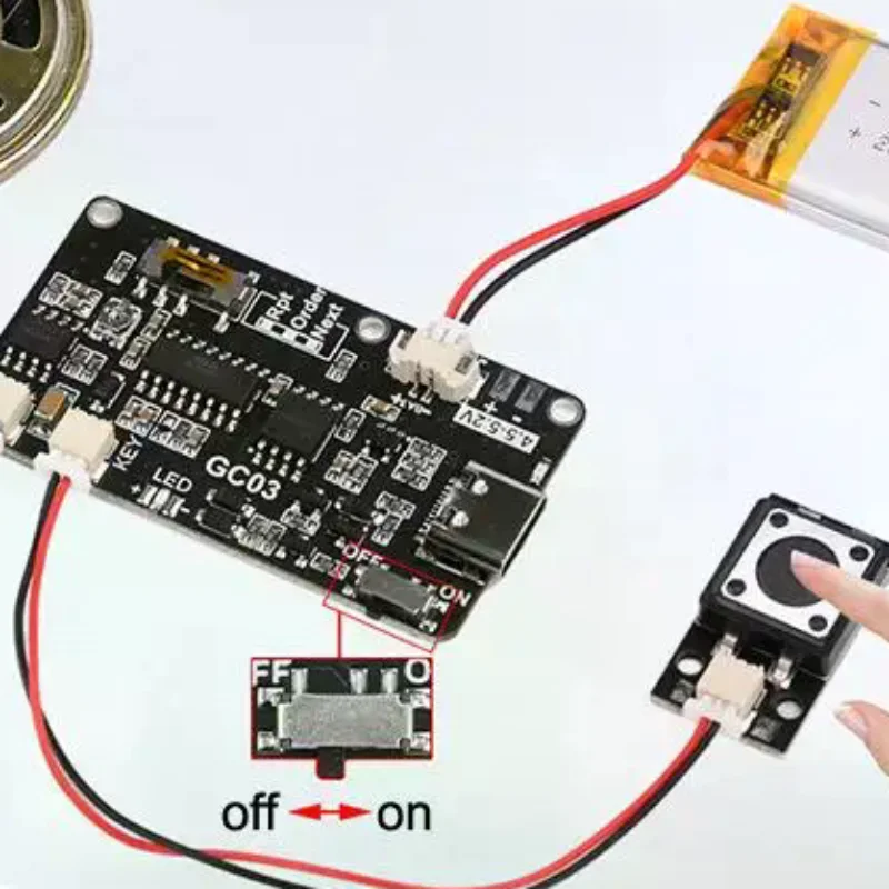 GC03 DIY Recordable Sound Module 8M Memory USB Download Button Control Rechargeable For DIY Greeting Cards Crafts