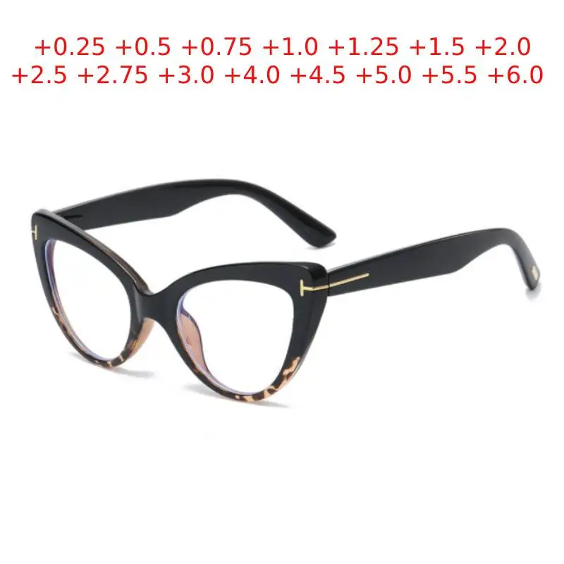 Luxury Brand Deisgner Cat Eye Reading Glasses Women Vintage Eyeglasses Hyperopia +0.25 +0.5 +1.0 +1.5 +2.0 +2.5 To +6.0