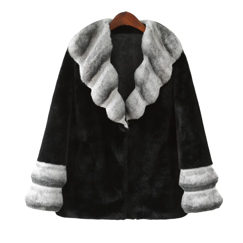 Winter New Women's Fur Coat Loose Commuting V-neck Long Fake Fur Coat
