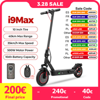 iScooter i9Max 10in Electric Scooter Max Motor 500W Dual Shock Absorption Scooters for Adult 35KM/H 10Ah Honeycomb Tire Scooter