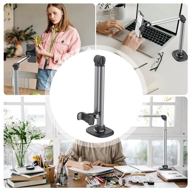 Overhead Phone Mount Overhead Tripod Phone Mount 360 Degree Rotating Aluminum Desktop Stand For Vlogging Photography Online