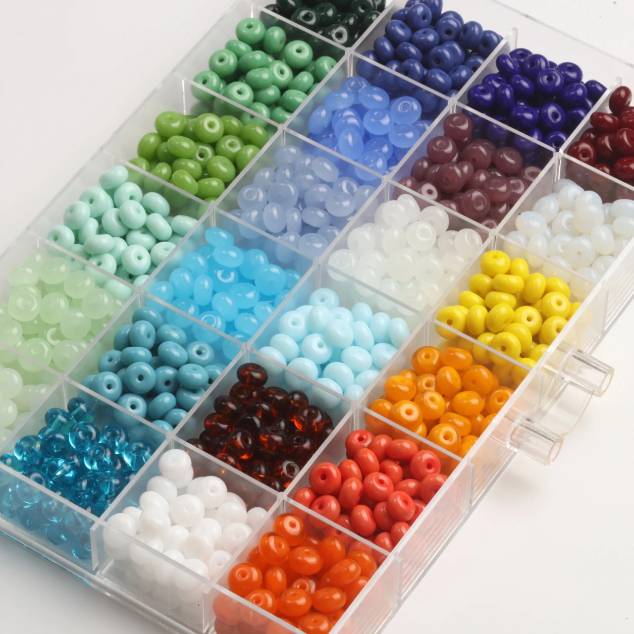 206/412Pcs 5x8mm Glass Beads Wheel Beads Spacer Beads For Diy Craft Jewelry Bracelets Earrings Making Hair Supplies