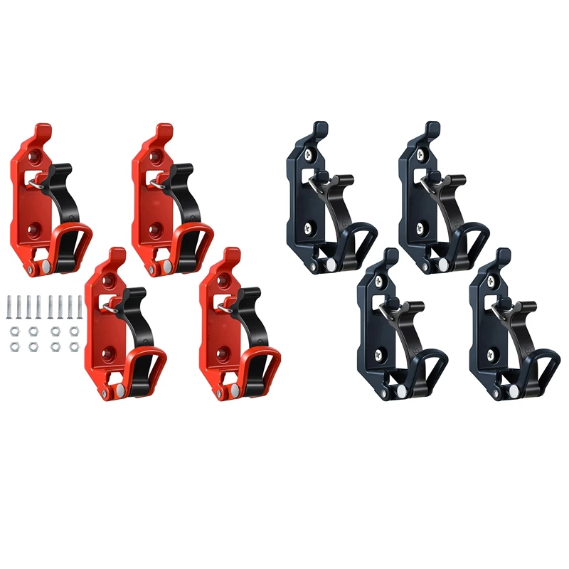 Shovel Mount For Roof Rack, Metal Rubber Clamps, Wall Mounting Brackets, Quick Release Holder Mount Kit(4 Pcs) Red Easy To Use