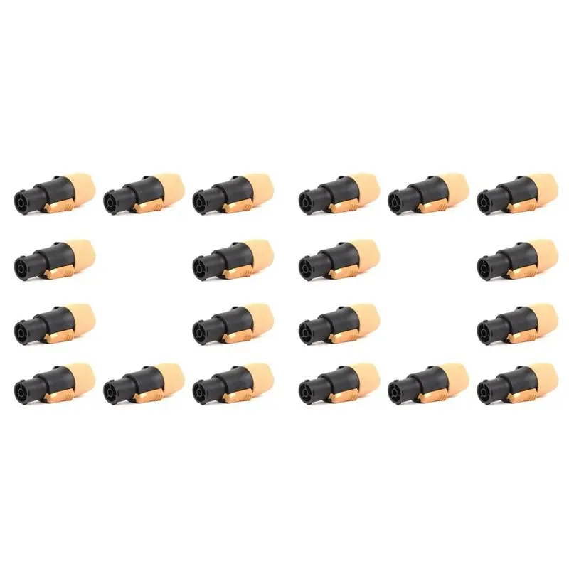 20Pcs 3Pins True Locking Connector Female Plug Jack NAC3FX-W NAC3MX-W PA66 Material IP65 Grade Waterproof Yellow
