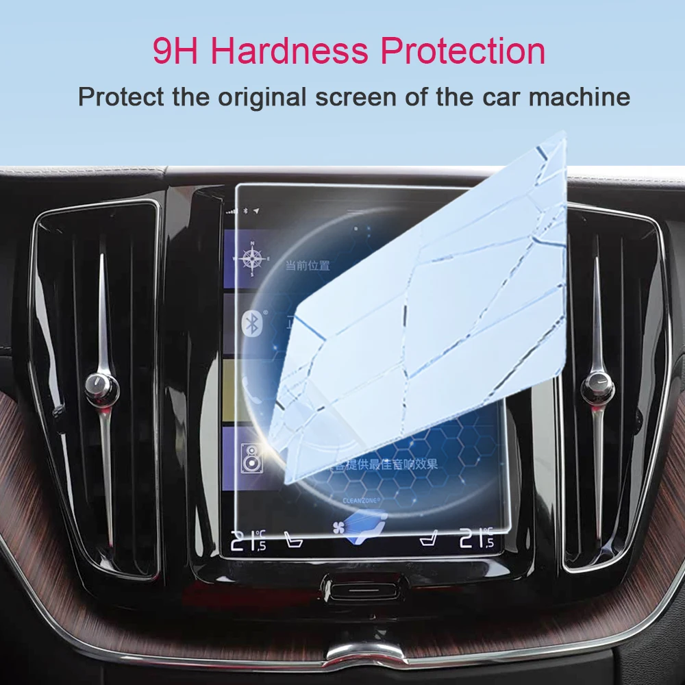 Für Volvo XC60 2018-2025 Mittelkonsole GPS LCD-Bildschirm Schutzfolie Gehärtetes Glas Anti-Fingerabdruck Kratzfest – Detail 2